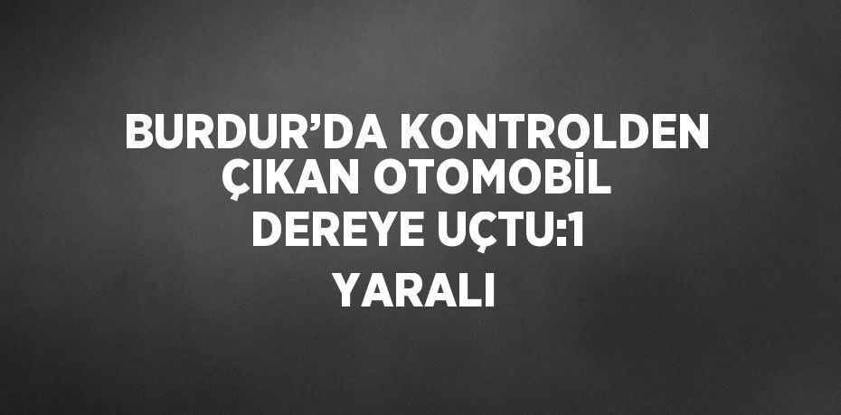 BURDUR’DA KONTROLDEN ÇIKAN OTOMOBİL DEREYE UÇTU:1 YARALI