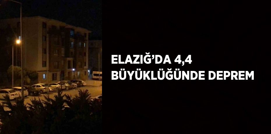 ELAZIĞ’DA 4,4 BÜYÜKLÜĞÜNDE DEPREM