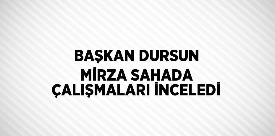 BAŞKAN DURSUN MİRZA SAHADA ÇALIŞMALARI İNCELEDİ