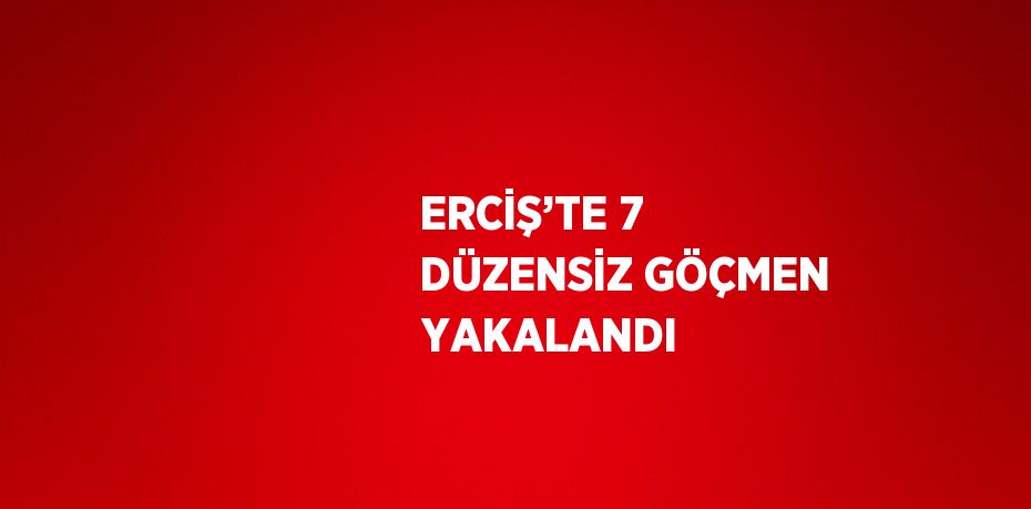 ERCİŞ’TE 7 DÜZENSİZ GÖÇMEN YAKALANDI