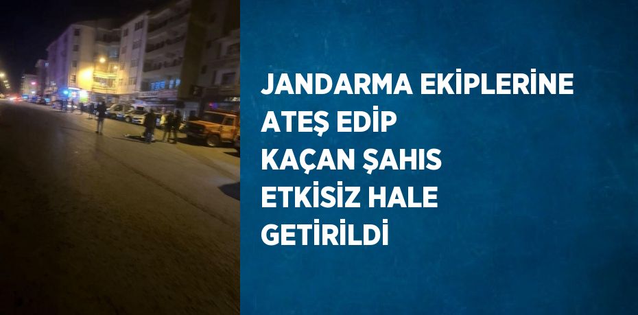 JANDARMA EKİPLERİNE ATEŞ EDİP KAÇAN ŞAHIS ETKİSİZ HALE GETİRİLDİ