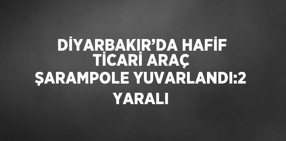 DİYARBAKIR’DA HAFİF TİCARİ ARAÇ ŞARAMPOLE YUVARLANDI:2 YARALI