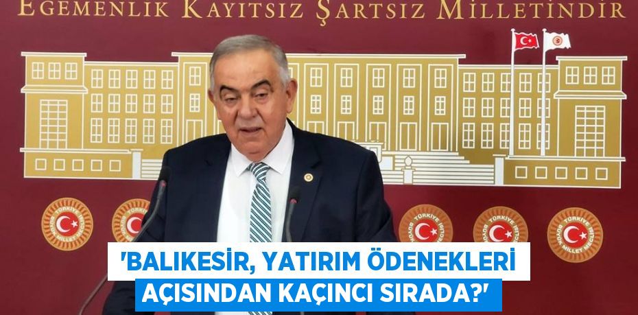  “Balıkesir, yatırım ödenekleri açısından kaçıncı sırada?”