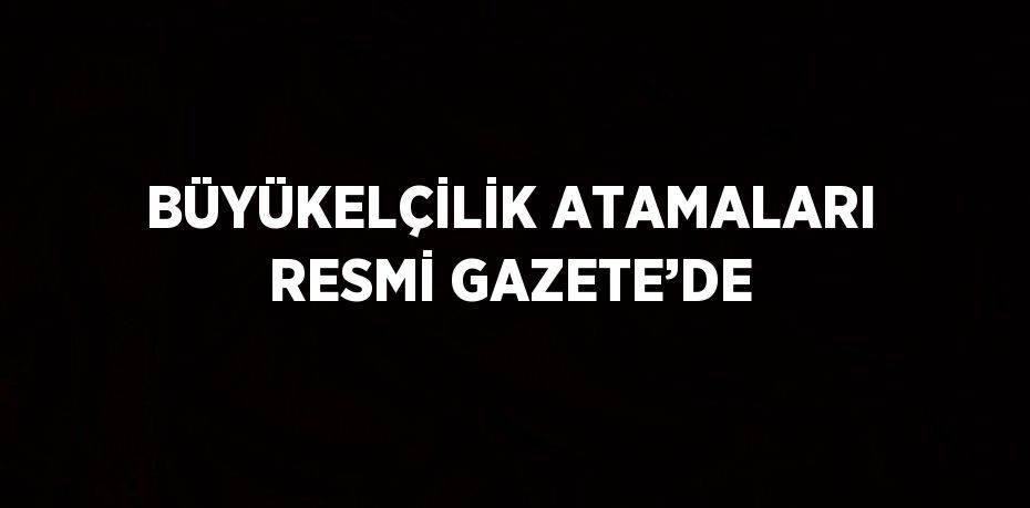 BÜYÜKELÇİLİK ATAMALARI RESMİ GAZETE’DE