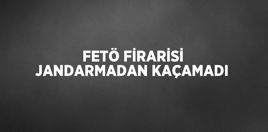 FETÖ FİRARİSİ JANDARMADAN KAÇAMADI