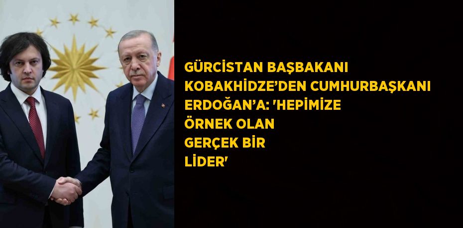 GÜRCİSTAN BAŞBAKANI KOBAKHİDZE’DEN CUMHURBAŞKANI ERDOĞAN’A: 'HEPİMİZE ÖRNEK OLAN GERÇEK BİR LİDER'