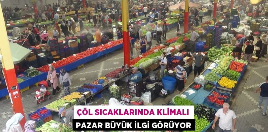 Çöl sıcaklarında klimalı pazar büyük ilgi görüyor