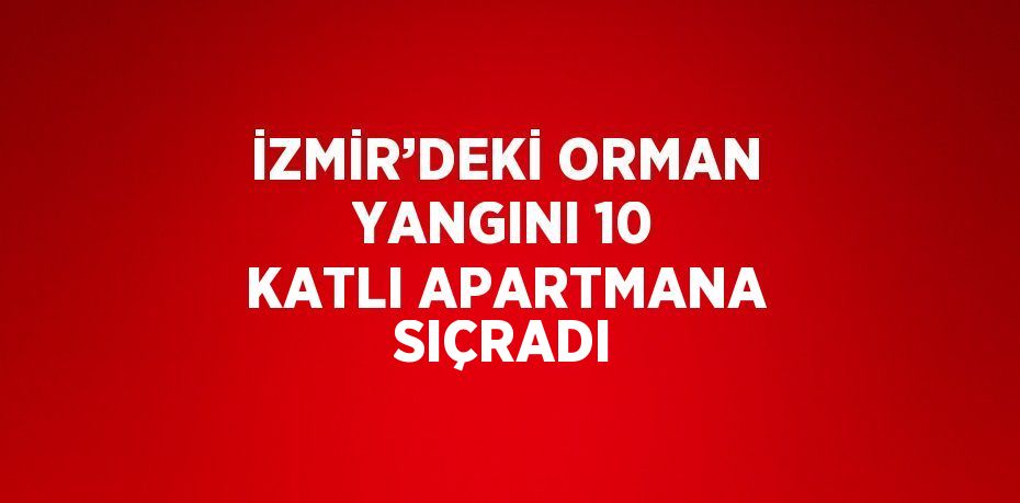 İZMİR’DEKİ ORMAN YANGINI 10 KATLI APARTMANA SIÇRADI