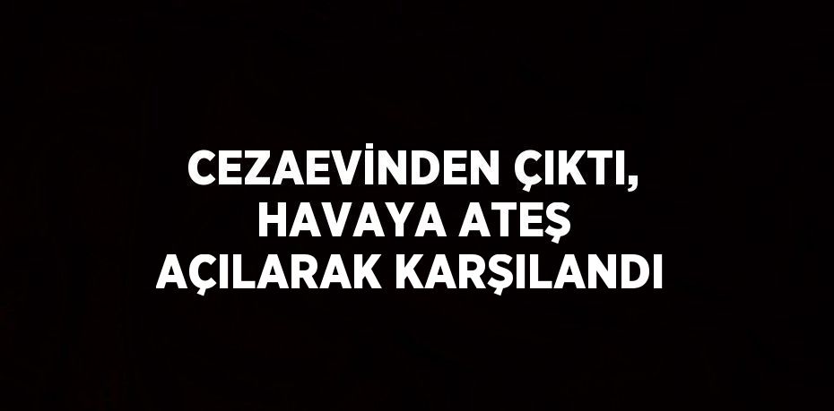 CEZAEVİNDEN ÇIKTI, HAVAYA ATEŞ AÇILARAK KARŞILANDI