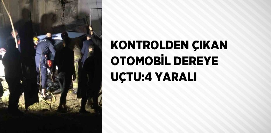 KONTROLDEN ÇIKAN OTOMOBİL DEREYE UÇTU:4 YARALI