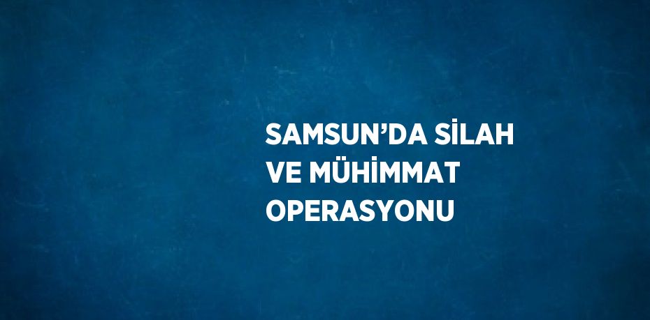 SAMSUN’DA SİLAH VE MÜHİMMAT OPERASYONU