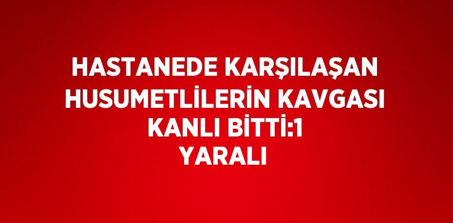 HASTANEDE KARŞILAŞAN HUSUMETLİLERİN KAVGASI KANLI BİTTİ:1 YARALI