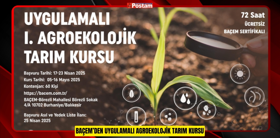 BAÇEM’DEN UYGULAMALI AGROEKOLOJİK TARIM KURSU