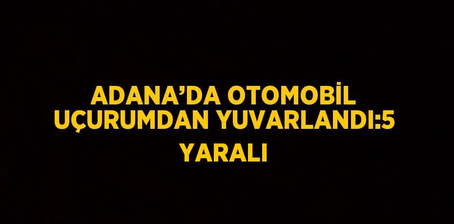 ADANA’DA OTOMOBİL UÇURUMDAN YUVARLANDI:5 YARALI