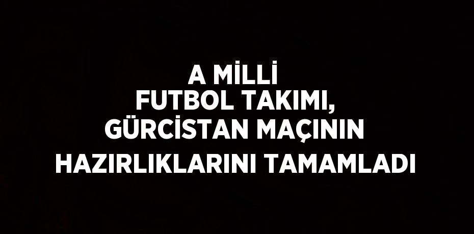 A MİLLİ FUTBOL TAKIMI, GÜRCİSTAN MAÇININ HAZIRLIKLARINI TAMAMLADI