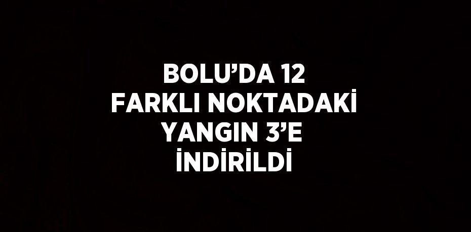 BOLU’DA 12 FARKLI NOKTADAKİ YANGIN 3’E İNDİRİLDİ