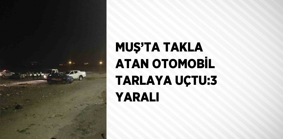 MUŞ’TA TAKLA ATAN OTOMOBİL TARLAYA UÇTU:3 YARALI