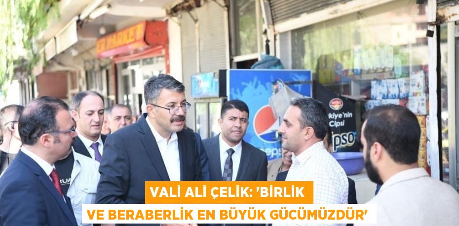 VALİ ALİ ÇELİK: 'BİRLİK VE BERABERLİK EN BÜYÜK GÜCÜMÜZDÜR'