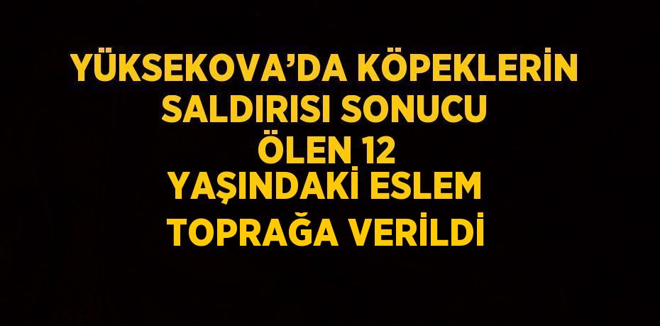 YÜKSEKOVA’DA KÖPEKLERİN SALDIRISI SONUCU ÖLEN 12 YAŞINDAKİ ESLEM TOPRAĞA VERİLDİ