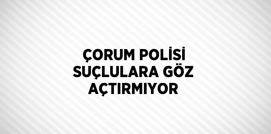 ÇORUM POLİSİ SUÇLULARA GÖZ AÇTIRMIYOR