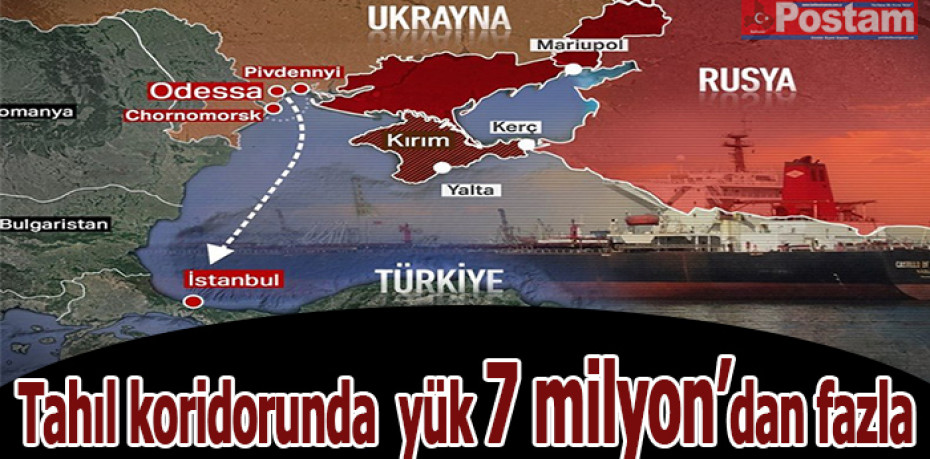 Tahıl koridorunda taşınan yük, 7 milyondan fazla