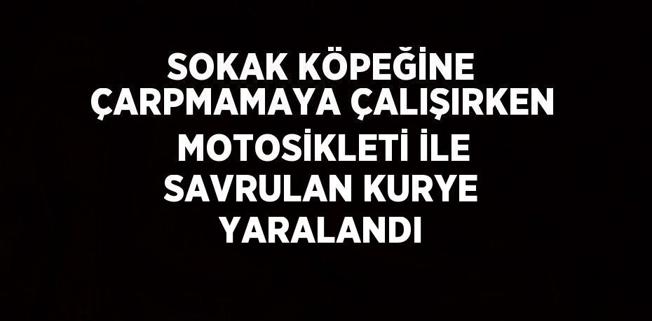 SOKAK KÖPEĞİNE ÇARPMAMAYA ÇALIŞIRKEN MOTOSİKLETİ İLE SAVRULAN KURYE YARALANDI