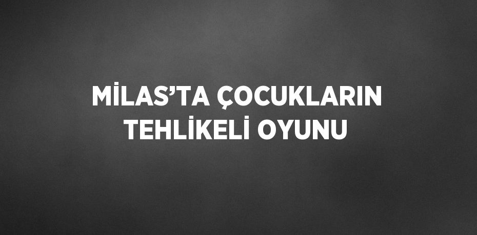 MİLAS’TA ÇOCUKLARIN TEHLİKELİ OYUNU