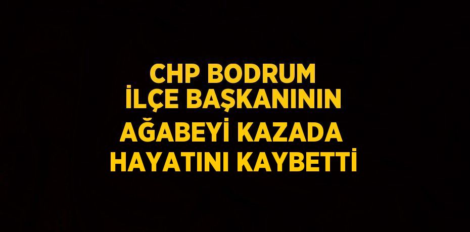 CHP BODRUM İLÇE BAŞKANININ AĞABEYİ KAZADA HAYATINI KAYBETTİ