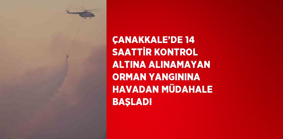 ÇANAKKALE’DE 14 SAATTİR KONTROL ALTINA ALINAMAYAN ORMAN YANGININA HAVADAN MÜDAHALE BAŞLADI