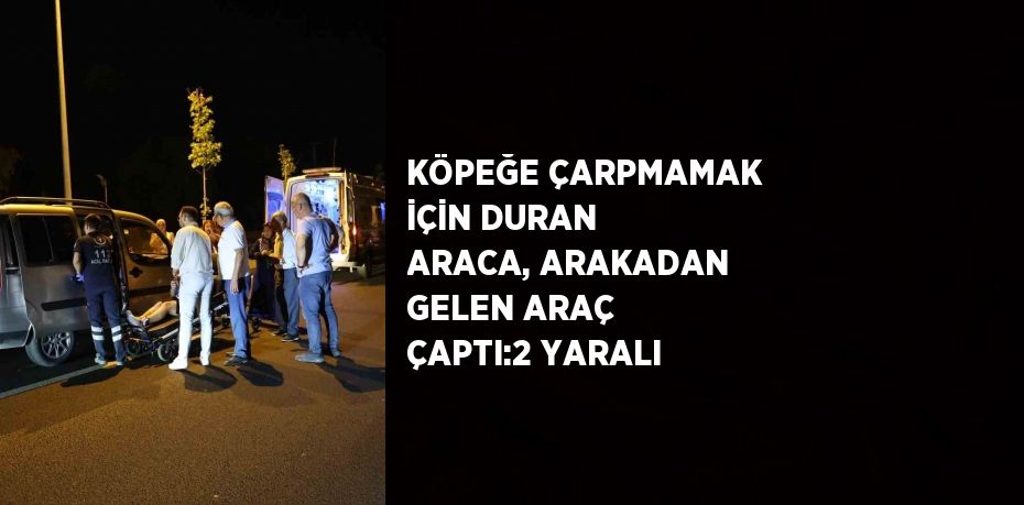 KÖPEĞE ÇARPMAMAK İÇİN DURAN ARACA, ARAKADAN GELEN ARAÇ ÇAPTI:2 YARALI