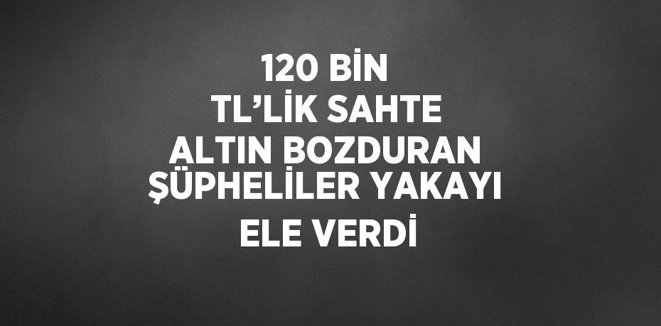 120 BİN TL’LİK SAHTE ALTIN BOZDURAN ŞÜPHELİLER YAKAYI ELE VERDİ