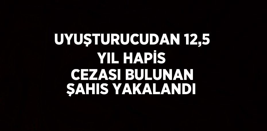 UYUŞTURUCUDAN 12,5 YIL HAPİS CEZASI BULUNAN ŞAHIS YAKALANDI