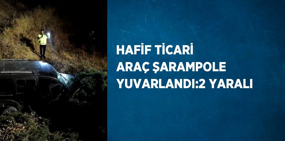 HAFİF TİCARİ ARAÇ ŞARAMPOLE YUVARLANDI:2 YARALI