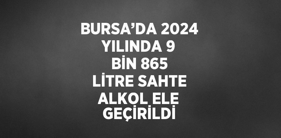 BURSA’DA 2024 YILINDA 9 BİN 865 LİTRE SAHTE ALKOL ELE GEÇİRİLDİ