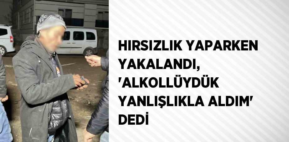 HIRSIZLIK YAPARKEN YAKALANDI, 'ALKOLLÜYDÜK YANLIŞLIKLA ALDIM' DEDİ