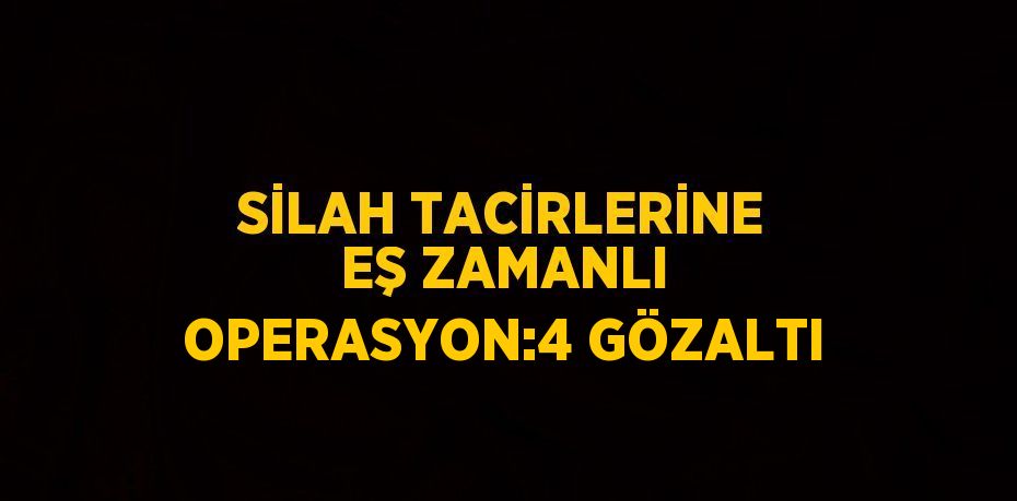 SİLAH TACİRLERİNE EŞ ZAMANLI OPERASYON:4 GÖZALTI