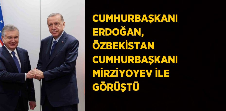 CUMHURBAŞKANI ERDOĞAN, ÖZBEKİSTAN CUMHURBAŞKANI MİRZİYOYEV İLE GÖRÜŞTÜ