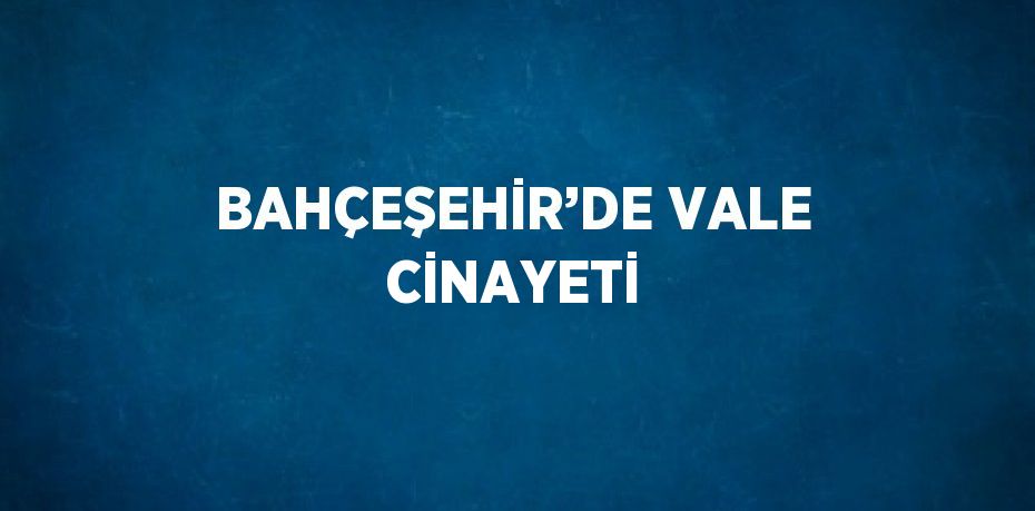 BAHÇEŞEHİR’DE VALE CİNAYETİ