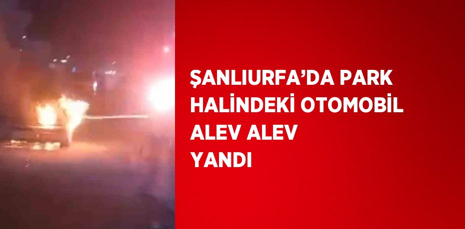 ŞANLIURFA’DA PARK HALİNDEKİ OTOMOBİL ALEV ALEV YANDI