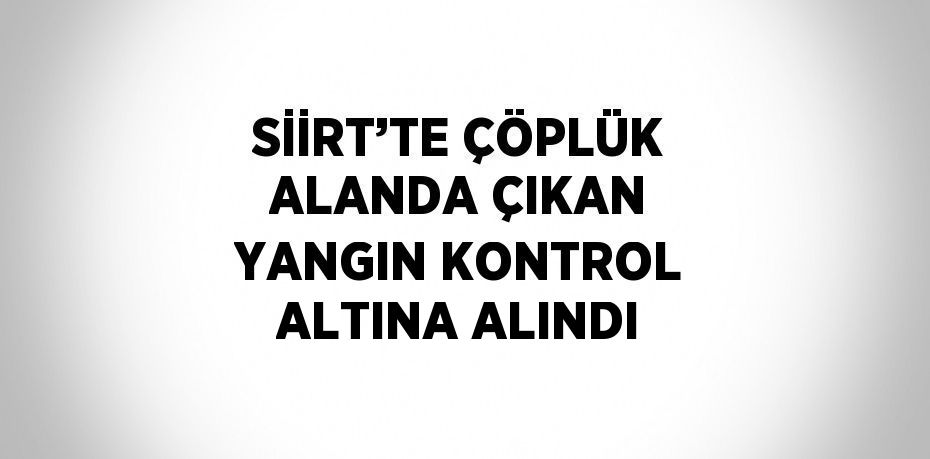 SİİRT’TE ÇÖPLÜK ALANDA ÇIKAN YANGIN KONTROL ALTINA ALINDI