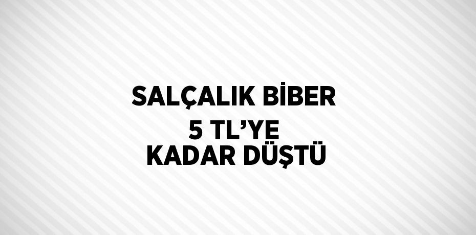 SALÇALIK BİBER 5 TL’YE KADAR DÜŞTÜ