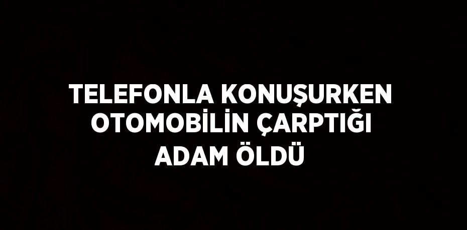 TELEFONLA KONUŞURKEN OTOMOBİLİN ÇARPTIĞI ADAM ÖLDÜ