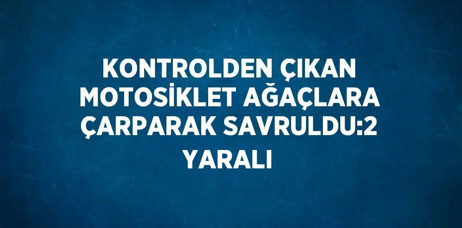 KONTROLDEN ÇIKAN MOTOSİKLET AĞAÇLARA ÇARPARAK SAVRULDU:2 YARALI