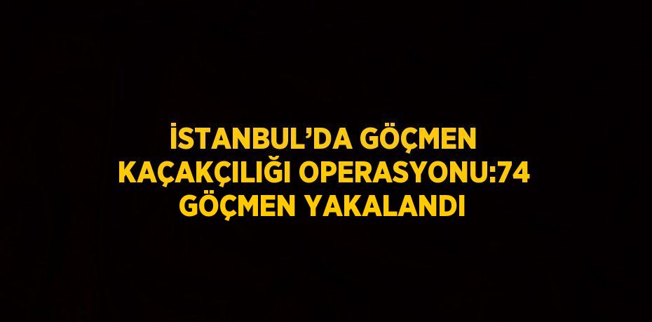 İSTANBUL’DA GÖÇMEN KAÇAKÇILIĞI OPERASYONU:74 GÖÇMEN YAKALANDI