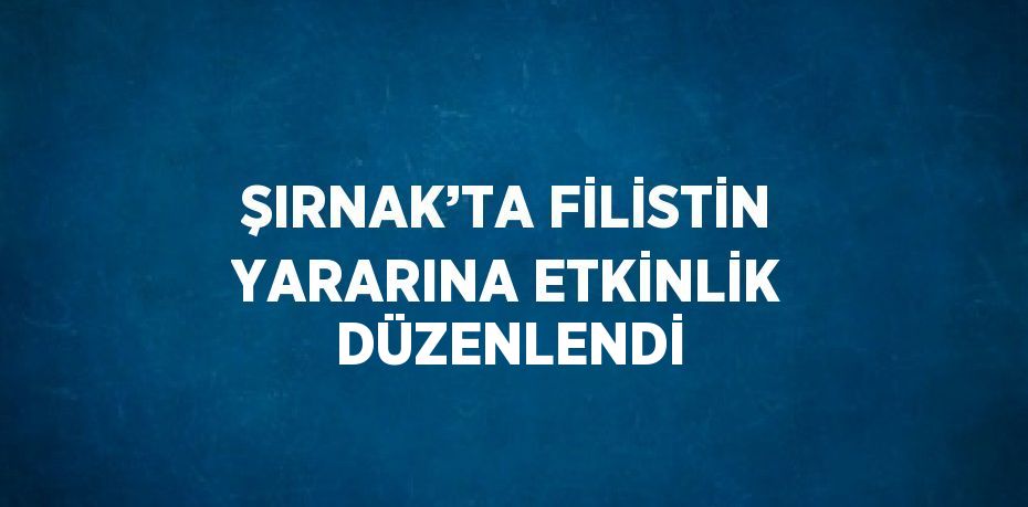 ŞIRNAK’TA FİLİSTİN YARARINA ETKİNLİK DÜZENLENDİ