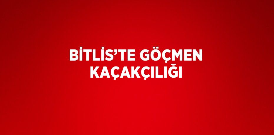 BİTLİS’TE GÖÇMEN KAÇAKÇILIĞI