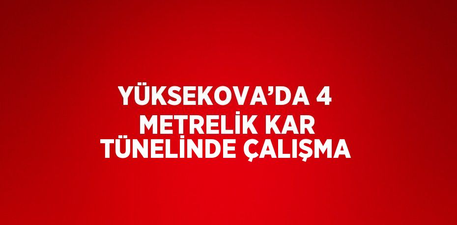 YÜKSEKOVA’DA 4 METRELİK KAR TÜNELİNDE ÇALIŞMA