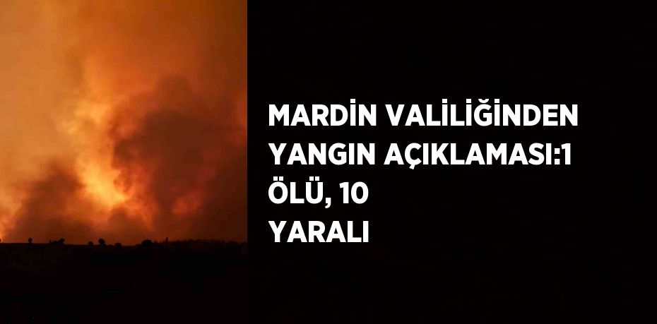 MARDİN VALİLİĞİNDEN YANGIN AÇIKLAMASI:1 ÖLÜ, 10 YARALI