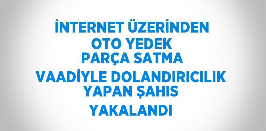 İNTERNET ÜZERİNDEN OTO YEDEK PARÇA SATMA VAADİYLE DOLANDIRICILIK YAPAN ŞAHIS YAKALANDI