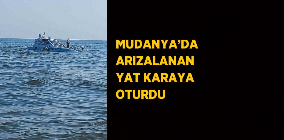 MUDANYA’DA ARIZALANAN YAT KARAYA OTURDU